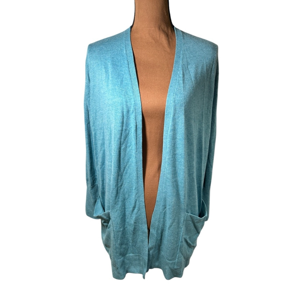 Lou & Grey Teal Open Front Cardigan Sweater Size M